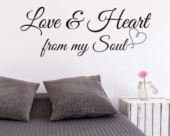 Love & Heart,from My Soul - Love Quote With Heart Design | Romantic Love Saying-Love wall quote 